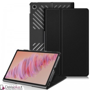 Dirbtinės odos atverčiamas dėklas - juodas (Lenovo Tab Plus 11.5)